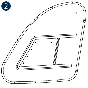 Crew Sliding Window Assembly, W/O Handle, R/H
