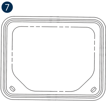 Cargo Door 7" Bulged Window Pushout Lt. Gray, L/H and R/H