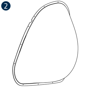 Crew Bubble Window Lt. Gray R/H