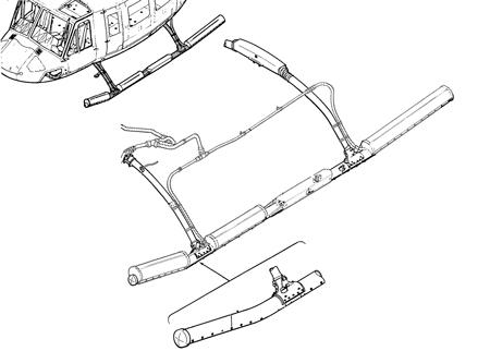 Pop-out Float Skid Tube Shoe Assembly, Aft (for use on Aeronautical Accessories 412 Lightweight Pop-Out Floats (Skid Tubes only))