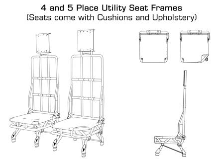 4-Place Side Facing Utility Seat Configuration Bell 212 S/N 34501 and subsequent, Bell 412, 412EP S/N 36061 and subsequent