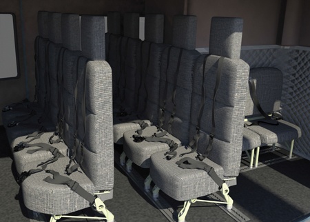 4-Place Side Facing Utility Seat Configuration Bell 212 S/N 34501 and subsequent, Bell 412, 412EP S/N 36061 and subsequent