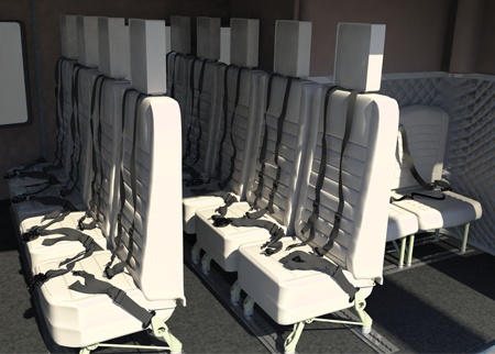 4-Place Side Facing Utility Seat Configuration Bell 212 S/N 34501 and subsequent, Bell 412, 412EP S/N 36061 and subsequent