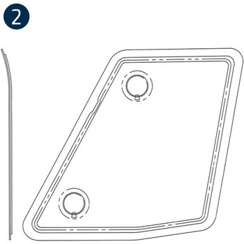 Crew Standard Window w/Snap Vents Clear, L/H