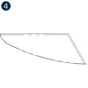 Chin Bubble Flat Lt. Gray, R/H
